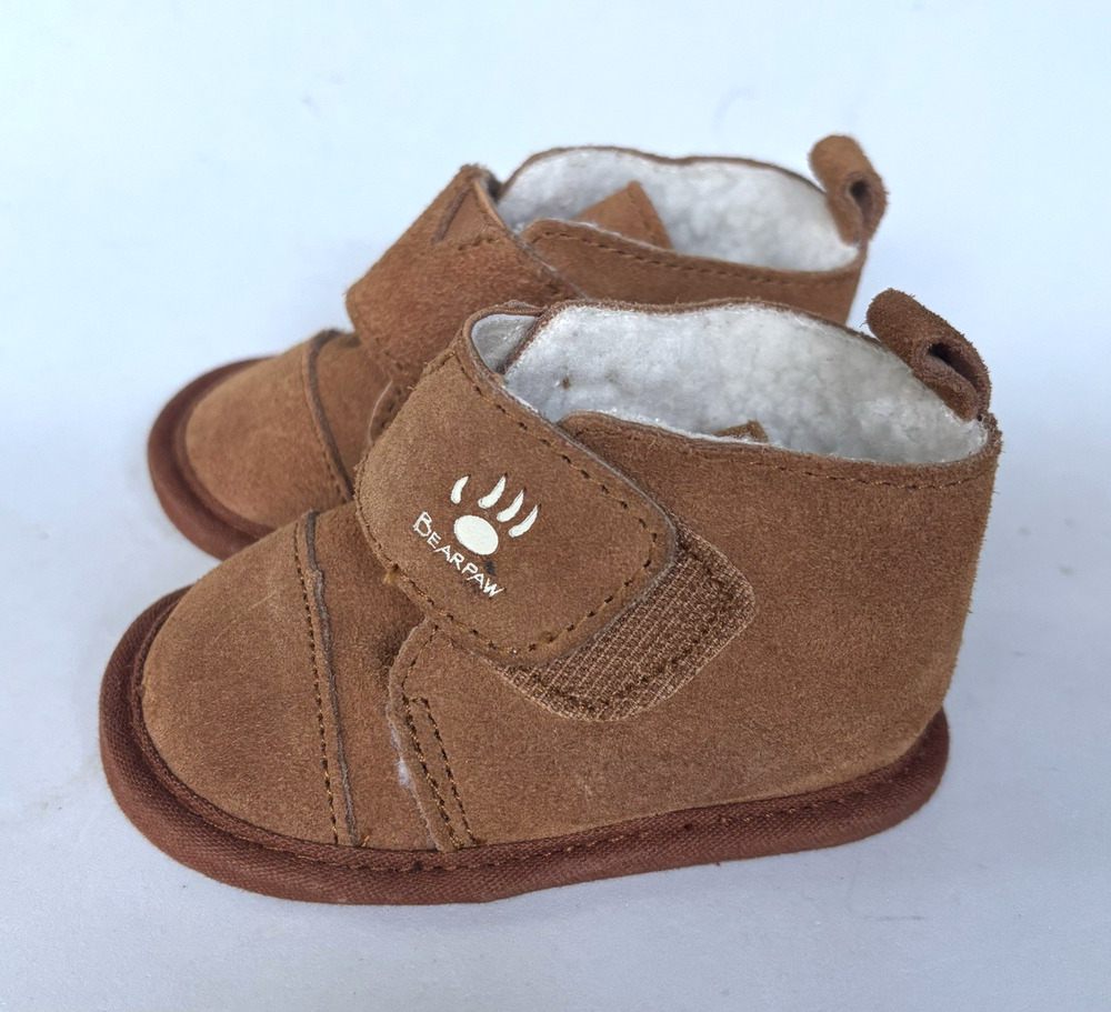 Bear paw Soft Baby Booties Size 1 shoes , 0- 6 Months